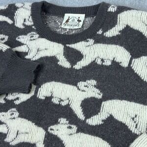 Vintage‎ 90s Australia Hysport 3D Print Koala Full Pure New Wool Knit Sweater 22